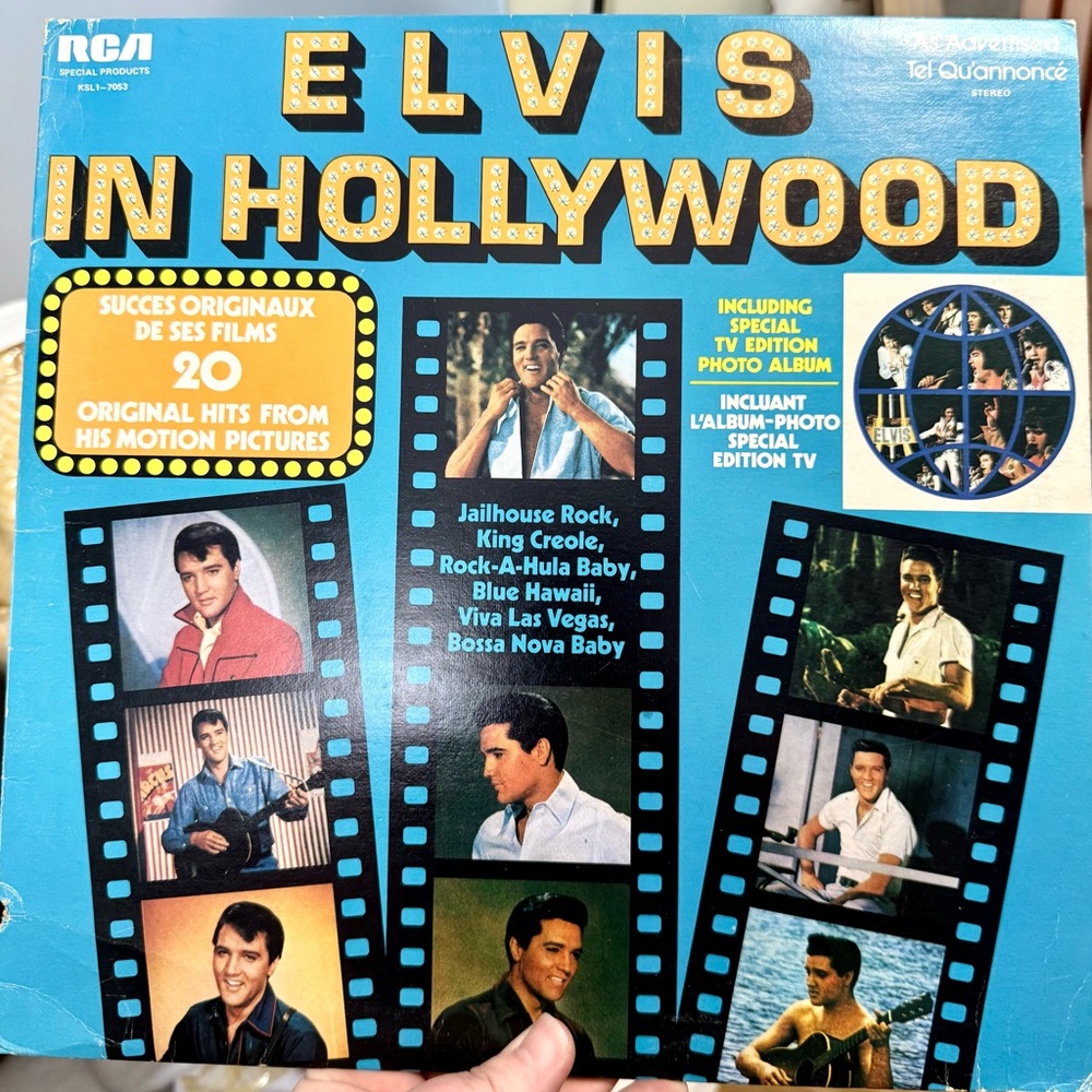 RCA Elvis In Hollywood Vinyl Record - Blue Cover